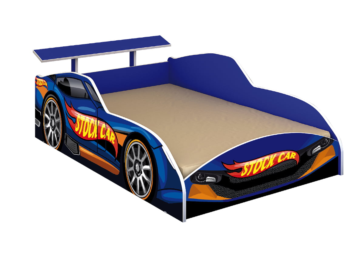 Jogo De Quarto Carro Azul Infantil Stock Car Bebe Solteiro Menino