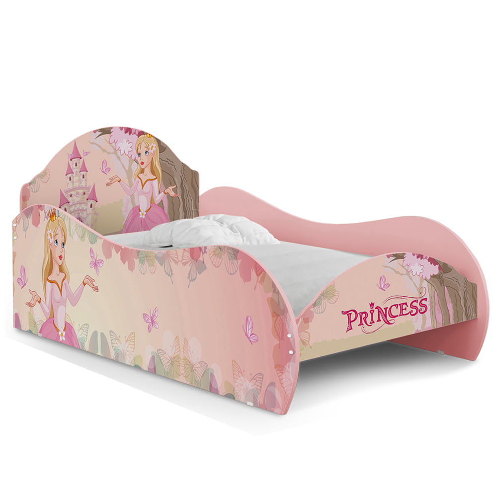 Cama Solteiro Infantil Princesa Encantada Rosa - Móveis Bela 