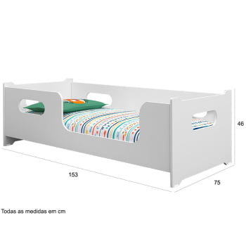 Cama criança montessoriana baixa grade mini cama infantil Juvenil casinha quarto infantil menina 100% MDF Branca