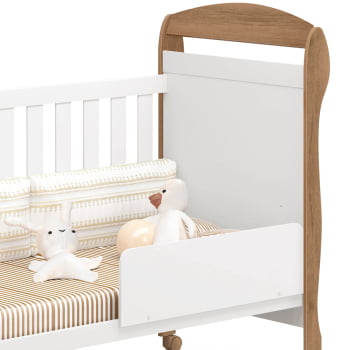 Berço Americano Mini Cama Provençal Retrô Dany Bela Branco/Savana Com COlchão