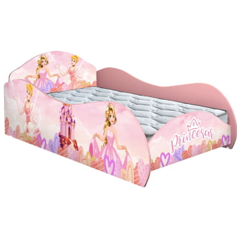 Cama Juvenil Infantil Criança Princesas Encantada Castelo Montessoriana Menina Rosa colchão