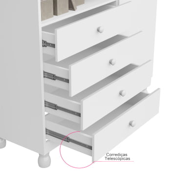 Cômoda Sapateira Baby Bela Com Colchão Trocador Impermeável Branco 