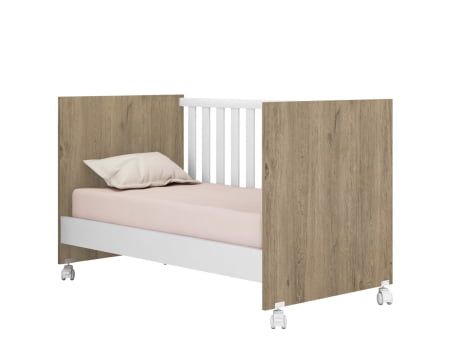 Berço Americano Multifuncional Mini Cama Carvalho com Branco Bela