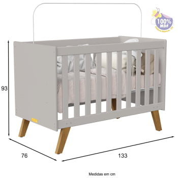 Berço Americano 2 em 1 com Trocador mini cama Infantil Retrô Areia Ayla Kids 2 em 1 