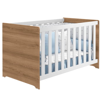 Berço Americano Infantil Baby Kids Branco com Castanho