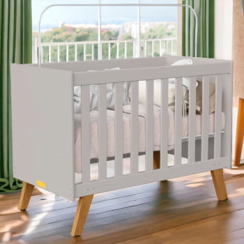 Berço Americano mini cama Infantil Retrô Areia Ayla Kids 2 em 1 com Colchão