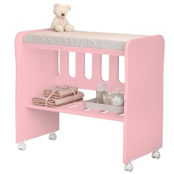 Berço Bedsid Mini Berço 2 X 1 Com Colchão Brinde Para Bebê Rosa