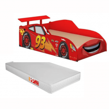 Quarto Infantil Menino Carro McVeloz Com Cama e Guarda Roupa