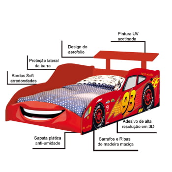 Cama Solteiro Mc Veloz Com Colchão