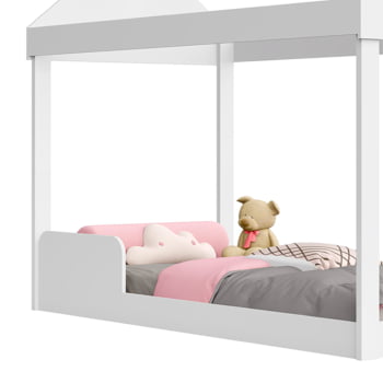 Cama Infantil Solteiro Menina Menino Montessoriana Branco Sem Voal