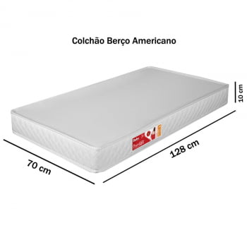 Colchão Para Berço Americano Baby Branco 