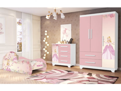 Jogo De Quarto Infantil Princesa Rosa