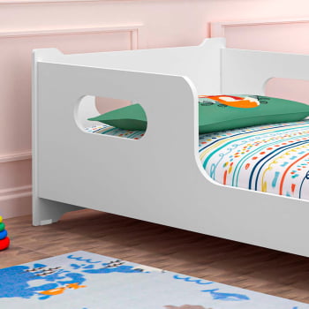 Cama criança montessoriana baixa grade mini cama infantil Juvenil casinha quarto infantil menina 100% MDF Branca