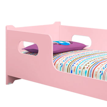 Cama criança montessoriana baixa grade mini cama infantil Juvenil casinha quarto infantil menina 100% MDF Rosa