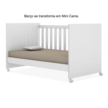 Berço Americano Infantil Bebe Mini Cama Branco Bela